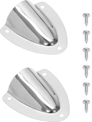 OTOTEC 2 Stück Edelstahl-Boots-Draht-Entlüftungsabdeckung mit Schraube Boots-Drahtkappe Muschelschale Entlüftungsabdeckung für Marine Boot Yacht Boot Silber