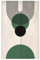 Surwin Tenda da Porta Interna Giapponese in Lino, Verde Nordico Tende Oscuranti Noren Stile Giapponese Tende da Cucina Tenda da Divisoria per Finestra Cucina Ristorante (70x120cm,Cerchio Verde)