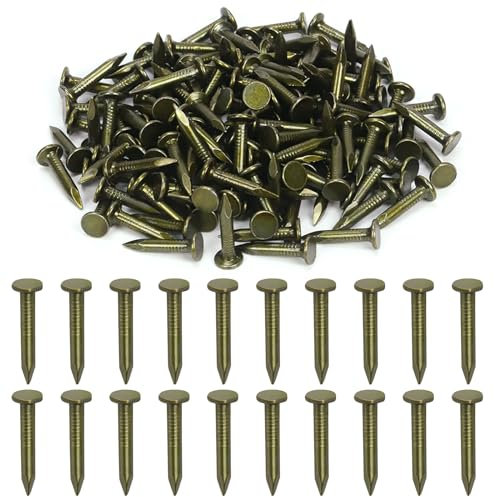 Swpeet Lot de 300 clous laqués en acier de haute qualité de 2,5 cm pour toiture, feutre de toiture, clous laqués utilisés pour fixer le feutre de toiture, les bardeaux d'asphalte et les panneaux