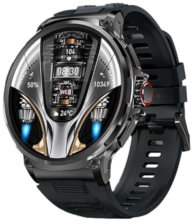 2024 V69 1.85 pulgadas HD Bluetooth Call Smart Watch Hombres Mujeres Deportes Fitness Monitor cardíaco 710mAh Smartwatch para teléfono Android iOS (negro)