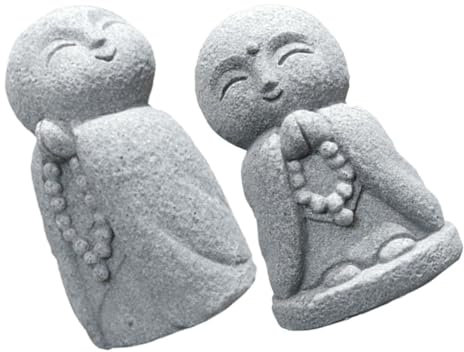SEWOART 2 Stück Kleine Buddha Mönchsstatue Aquarium Dekoration Aus Verschleißfestem Material Ruhige Unterwasser Dekoration Für Aquarien Und Gartentisch
