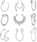 JFORYOU 9 Pieces Stainless Steel Fake Nose Ring Hoop No Pierced False Septum Lip Tragus Ohr Ringe Earrings Silver Piercing Jewelry