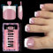 MUTIOVO French Tip Toe Nail Tips Press on, Sharp Square Pre-Designed Soft Gel False Toenail Extension, BERRY PINK Pre-applied Tip Primer & Base Coat, Full Cover Acrylic for DIY x 15 Sizes 240 pcs
