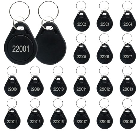 26-Bit-Näherungsschlüsselanhänger, funktioniert mit ISOProx 1386 1326 H10301 Format-Lesern, 125 kHz RFID-wiederbeschreibbare Token-Näherungszugangskontrolle, Schlüsselanhänger-Karte (50 Stück)
