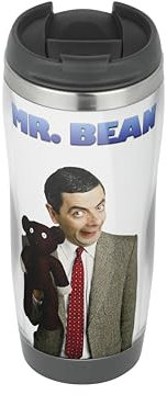Green Listing LTD Mr Bean - Travel Mug, Thermal Insulated Cup for Hot and Cold Beverages Drinks
