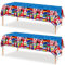 Lot de 2 nappes de fête avec drapeau international pour drapeaux, 130 x 220 cm, nappe en plastique pour fête sur le thème du pays, décorations de fête olympique euro, nappes pour événements sportifs,