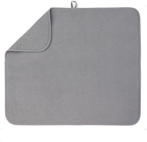 Bellemain XXL Geschirrmatte, Mikrofaser, super saugfähig (grau, 40,6 x 45,7 cm)