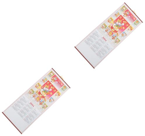 SEWACC 2stücke Wandkalender Mit Drachenmotiv Traditioneller Chinesischer Monatskalender Für Büro Und Zuhause Als Neujahrsfeier Praktische Wanddekoration Für Alltag