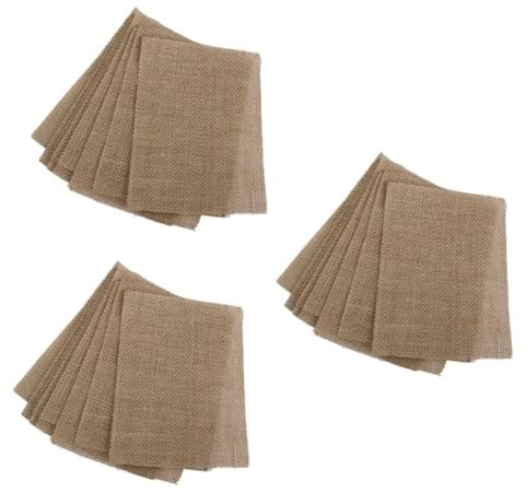 Amosfun Lot De 3 Sets De Table en Toile De Jute Décoration De Mariage Porte-Couverts en Jute 10 Pièces X 3