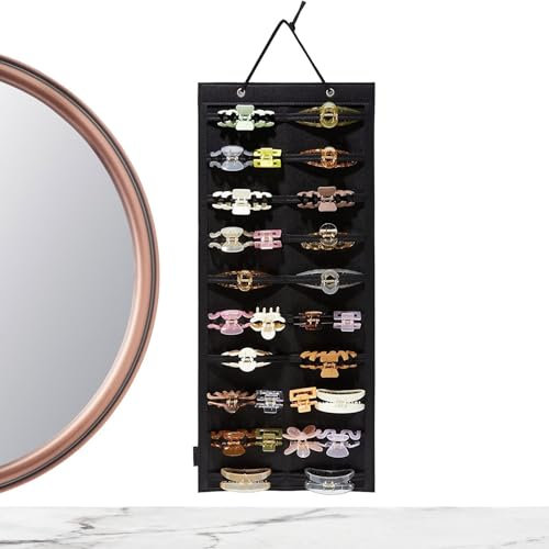 Klauen-Clip-Halter Organizer – Haarspangenhalter, hängende Haarklammer-Aufbewahrung, Wand-hängende Aufbewahrungstasche Filz-Haarnadel-Halter, Haar-Accessoires Organizer Mädchen Haarspangen