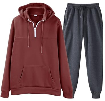 hehiy Herren Tracksuits Color Block Trainingsanzug, (Marineblau/Rot College), M Herren Bekleidung Trainingsanzug FußBall Vereine