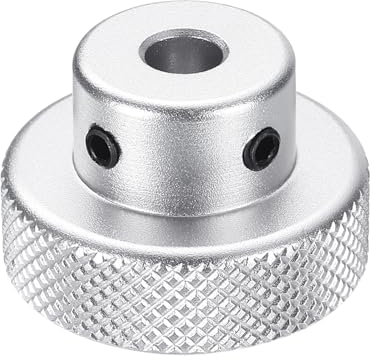 sourcing map Aluminum Alloy Handwheel 30mm OD 6mm Bore Aluminum Milling Machine Handle Machine Tool Hand Wheel with Wrench and 2pcs Screws for Milling Machine Lathe, Silver Tone