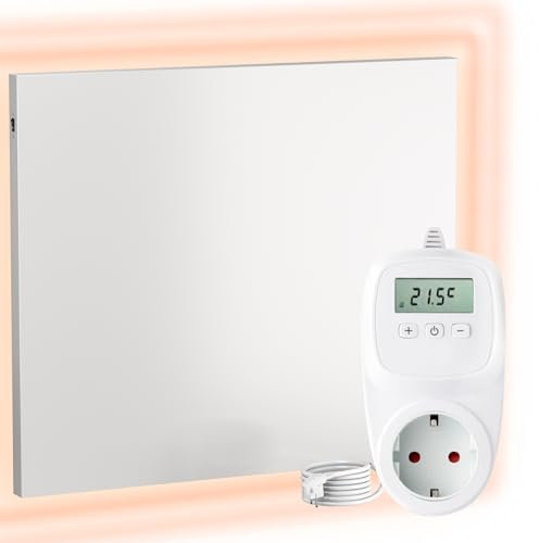UMBRELLA® Infrarot Wandheizung mit Thermostat [Fernbedienung + WiFi Steuerung] – Infrarotheizung Wandmontage Heizkörper – Carbon Crystal Infrarot Paneel App steuerbar – (Modell TH12 WiFi - 1200W)