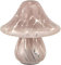 Baroni Home Lampada in Vetro da Tavolo a Batteria, Lampada da Comodino e da Soggiorno, Lampada da Scrivania Design Moderno, 18x18x18 cm, Fungo Rosa