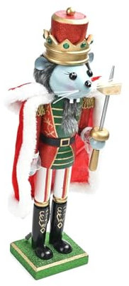 Milageto Weihnachtsdekoration „Mäusekönig“ – Nussknacker, 38,1 cm hoch, Tischdekoration, Figur, Weihnachtsdeko für Festivalregal
