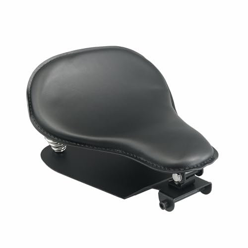 NOVALLA Leather Motorcycle Custom Solo Spring Bracket Seat with Seat Base Fit for Harley Bobber Chopper Honda Yamaha Kawasaki Suzuki (13'')