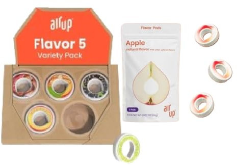 Air up pod, 8 x Pod 5 | Tè freddo alla pesca, Ribis Nero, Lime, Ciliegia e Kola | + 3 x Mela