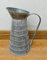 Vintage Galvanized Metal Flower Jug Vase, Farmhouse Rustic Pitcher Vases, Decorative Milk Jug for Flowers (Grey)