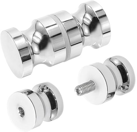 Aoyswuz 2 Piezas Tirador para Puerta de Ducha Aleación de Aluminio Manija Puerta Vidrio 30 mm para Baño,Cocina