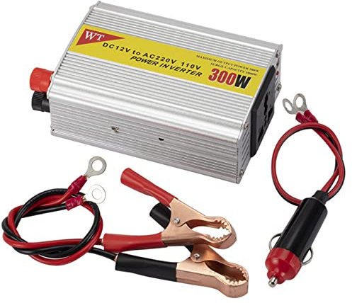 Adaptador convertidor de corriente inversor de coche de 300 W, 12 V a 220 V/110 V, USB modificado