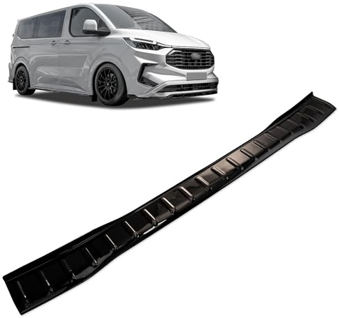 Chromemaster | Protection de Pare-Chocs Arrière Compatible avec Ford Tourneo Custom 2023+ | Plastique ABS, Brillant, Noir ; Protection de Seuil de Coffre pour Protéger Votre Voiture des Rayures