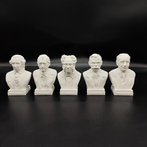 Philosophie Hegel Statue Deutschland Kant Büste Figur 3D Druck Figur Hegel Skulptur Nietzsche für Wohnzimmer Home Desk Decor Heidegger Collection Büste 10 cm (5 Stück)