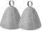 2 Pcs Natural Felt Sauna Hat, Ergonomi Felted Sauna Cap, Heat Dry Headrest Steam Bath Sauna Accessories for Women and Men (Gray)