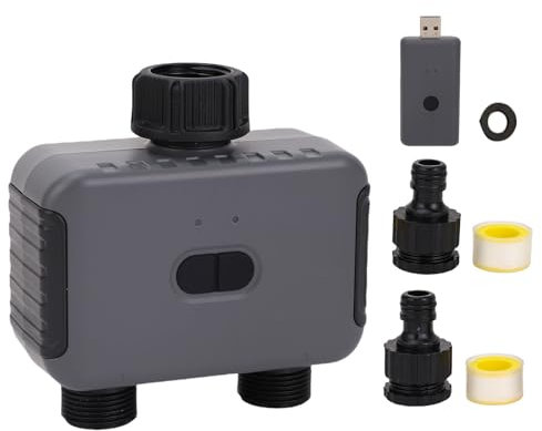 2 Zonen Sprinkler Timer, Manual Manual Automatic Smart Irrigation Controller System mit App Fernbedienung, Gateway, Regenverzögerung, 2 Steckdosen Digitaler Schlauchwassertimer