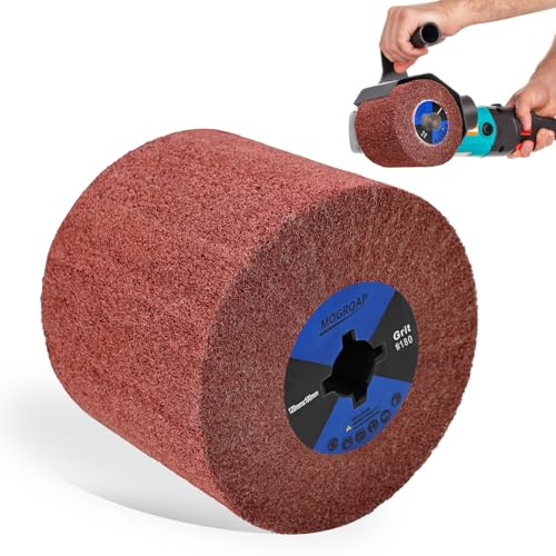 MOGRQAP Schleifwalze Bürste, Nylonbürste 180 Körnung - 120x100x19mm | Schleifrolle Bürste zum Holzverarbeitung Polierbürste für Satiniermaschine Drahtziehrad zum Polier, für Holz Metall