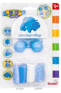 Simba Art & Fun Air Dry Clay Elefant – Kreativset mit lufttrocknender Knete, inkl. 4X Airclay Farben, Kunststoffteilen & Anleitung, Modellierset für Kinder ab 5 Jahren