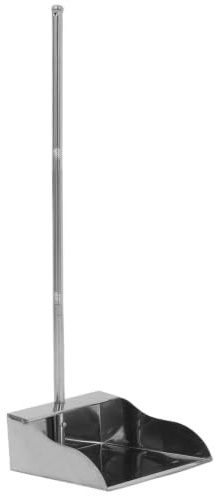 YOSADIER Recogedor Largo Mango Basura de Acero Inoxidable, Plata | Recogedor Plegable para Uso Interior y Exterior, Capacidad Amplia y Diseño Heavy Duty