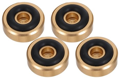 HIAKDOFT 4pcs Aluminum Alloy Shock Absorbing Speaker Isolation Feet Pads with Anti-skid Rubber for Subwoofer Audio Vibration Isolator Pads, Suitable for Stereo Amplifiers and Home Audio