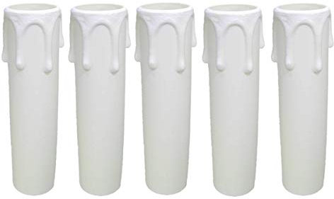 AMBROS® - Kristall Douille en plastique blanc En forme de bougie Culot E14 85 mm