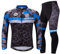 sponeed Fahrradbekleidung für Herren, langärmlig, Mountainbike, Rennrad, Jeresys Hose, gepolstert, Jakcet Outfit, Blau/Mehrfarbig, Mittel