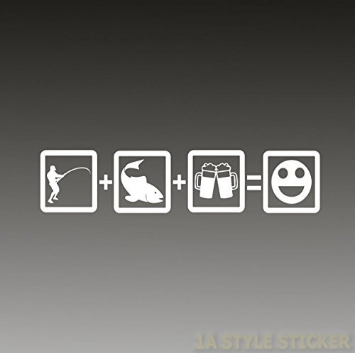 1A Style Sticker Fischer - Anglerset Aufkleber Fischer Bier Fun Rute