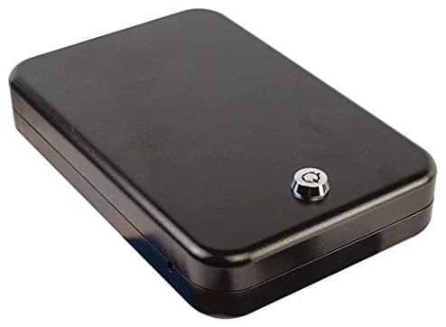 Lockdown Keyed Full Size Handgun Vault with All Steel Construction, TSA Approval and California DOJ Certification for Secure Storage and Travel, Black