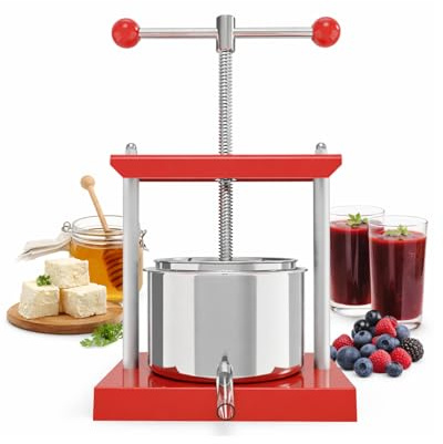 EJWOX Manuelle Presse für Käse, Tinktur, Kräuter, Obst, Wein, 2,5 l, Edelstahlfässer, Pressmaschine für Saft, Gemüse, Wein, Olivenöl