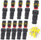GTIWUNG 10 tlg 2 polig Stecker Steckverbinder Wasserdicht, Steckdose Set für KFZ, Auto Elektrischer Anschluss Stecker (2 Polig Gelbes Siegel)