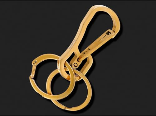ALsmiley Moschettone in acciaio inox Clip retrattile anello Set portachiavi gancio a sgancio rapido per uomo donna oro