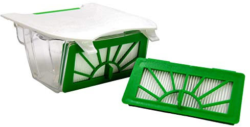 Premium Ersatzteile Staubbehälter mit 2 Hepafilter Allergiefilter geeignet für Vorwerk Saugroboter VR 100 VR100 und NEATO XV11, XV12, XV15, XV21, XV25, XV Signature