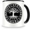 Samunshi® Yggdrasil mit Runen B Tasse Kaffeetasse Teetasse Vikinger Wikinger Germanen schwarz 300ml