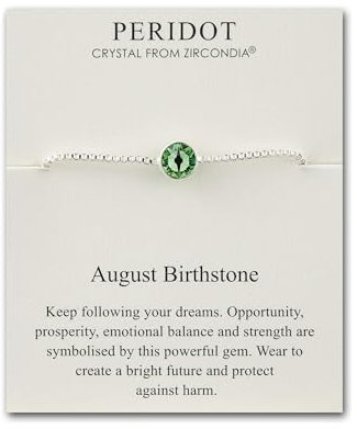 Philip Jones August (Peridot) Geburtsstein-Armband mit Zircondia®-Kristallen