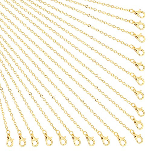 PH PandaHall 20 Fili 60cm Catena per Gioielli Fai Da Te Catenine per Collane Oro, Catena Collana con Aragosta Artiglio per Creazione di Braccialetti Collana Fai da Te