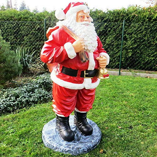 XXL Weihnachtsmann 190cm mit Sack und Glocke lebensgross Nikolaus Santa Deko