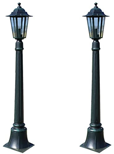 vidaXL 2x Preston Gartenleuchte Außenleuchte Gartenlaterne Außenlampe Gartenlampe Standleuchte Sockelleuchte Wegleuchte Lampe Leuchte 105cm