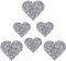 JKJF Toppa termoadesiva a forma di cuore, con strass, applicazione a caldo, per vestiti, jeans, giacche, cappelli, zaini, scarpe, 6 pezzi, 2 misure