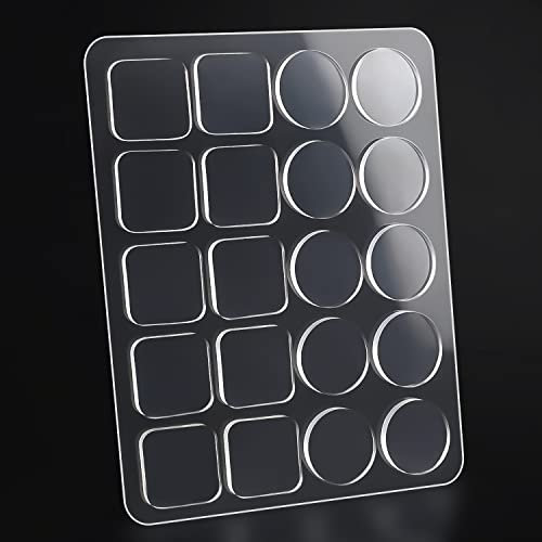 Lot de 10 butoirs de table en verre souple transparent de qualité supérieure, antidérapants et anti-rayures pour table en verre, ronds et carrés (25 mmx2 mm, 20 pièces)