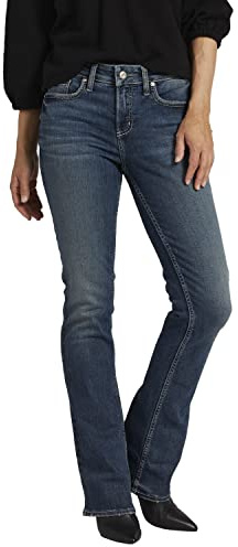 Silver Jeans Co. Women's Suki Mid Rise Bootcut Jeans, Med Wash EAE356, 31W x 31L