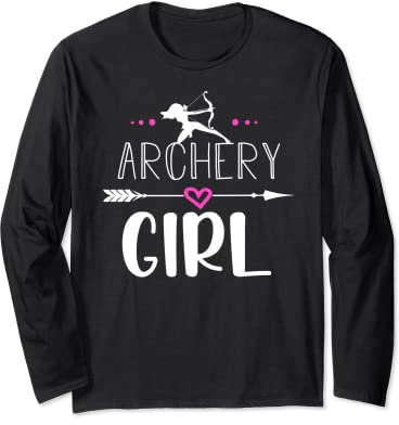 Archery Girl Bogenschützer Bogenpfeil Zielscheibe Jäger Langarmshirt