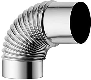 FACULX Tuyau coudé à 90° en acier inoxydable pour poêle à bois, tuyau de four flexible, résistant à la chaleur de 6 cm/7 cm/8 cm